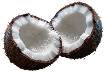 Leite de coco, fotografado sobre fundo claro